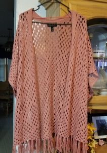 Lane Bryant pink crochet sweater